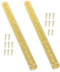 Antique Gold Piano Hinge Long Folding Butt Hinge For Metal And Wood Boxes And Cabinets With Screws 7.87 By 0.67 Inches Two Pack