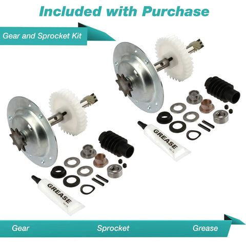 Two Pack Gear and Sprocket Kit for One Third to One Half HP Chain Drive Garage Door Openers Fits Chamberlain Sears Craftsman Models