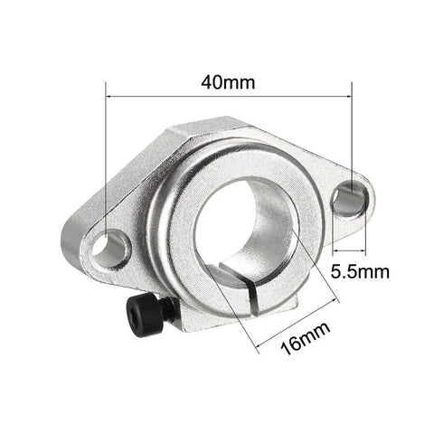 Aluminum Linear Motion Rail Clamping Rod Guide Support For 16mm Shaft Durable Rail Kit For Pro Grade Precision Sliding In CNC And DIY Projects 4 Pack Corrosion Resistant Smooth Operation, 40mm mount, 5.5mm holes