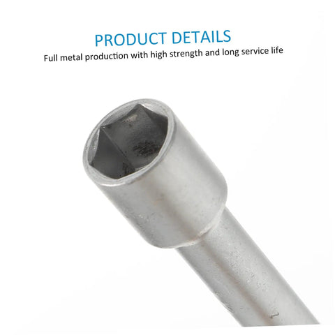 Close-up of Half Inch Hollow Shaft Nut Driver with Anti Slip Rubber Handle for Protruding Screw Removal and Precise Circuit Board Repair in Tight Workspaces Built Tough from 45 Steel for Long Lasting Service, showing hollow shaft detail.