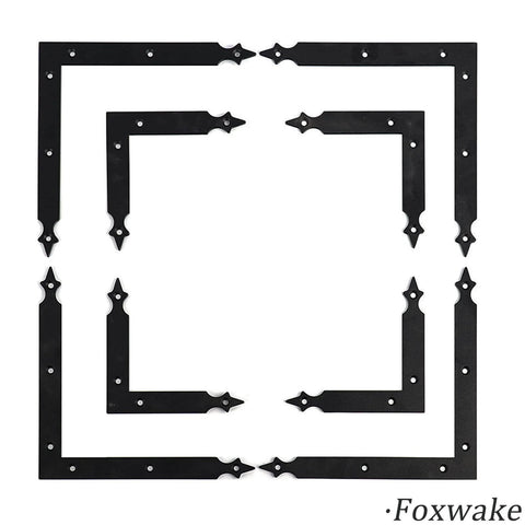Barn Door Corner Bracket Set 7 Point 7 Inch Matte Black Rustic L Brackets For Sliding Doors Garage Farmhouse Decor Mirror Frames Garden Gates 4 Pack With Screws Heavy Duty Built To Last displayed in a square layout