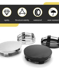 Universal Car Wheel Center Caps 60mm OD 56mm ID 4 Pack Durable Scratch Resistant And Rust Proof ABS Snap In Hub Caps Silver Black