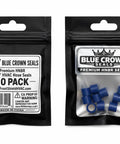 Blue HNBR One Quarter Inch HVAC Hose Seals For Manifold Gauge Sets, Refrigerant And Oil Resistant, Durable High Temp Seals, Leak Proof, Easy Fit Upgrade, 10 Pack in black pouch