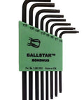 L-Wrench Set, 8-Piece Ball End Hex Keys T6 Through T25, stainless steel with green holder visible