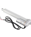 Heavy Duty 24V Electric L Actuator Featuring Slick Retractable Motion And No Frills Metal Gear Build For Effortless Deck Chair Lifts And Straight Up Reliable Shop Upgrades - silver linear actuator with motor and wires.