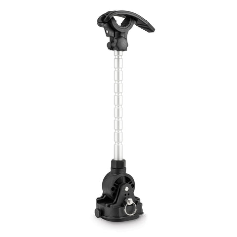 MKA60 Trolling Motor Stabilizer Kit mounted on a base with adjustable rod and black components, showcasing vibration reduction design.