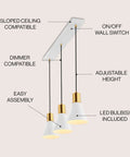 Mid Century Modern Iron LED Pendant Light With Sleek Black Metal Shade, adjustable height, and LED bulbs for kitchen use