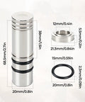 Two Pack 20mm Bench Dog Set For MFT Workbenches Aluminum Positioning Stop Posts 68.5mm Height dimensions with components