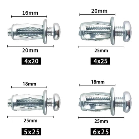 Petal Nut Set 80 Pieces M4 M5 M6 Expansion Jack Nuts With Screws For License Plates And Hollow Wall Mounts Galvanized