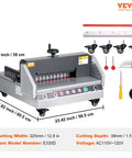 VEVOR 13 Inch Electric Paper Cutter, Desktop Trimming Blade Machine For Office And School, showing control panel and cutting area.
