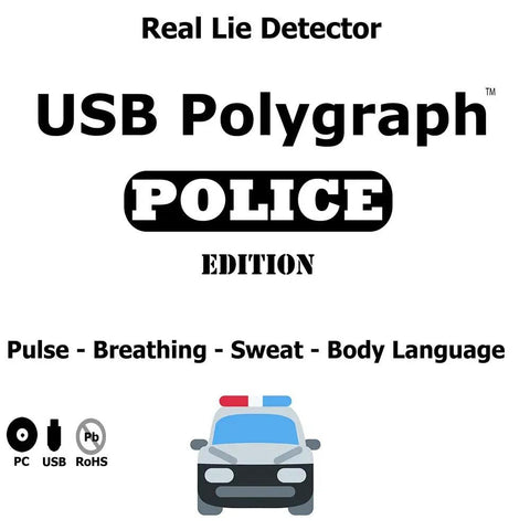 Lie Detector Polygraph Kit For Home Use With Breath Pulse Sweat And Body Language Biometrics USB police edition logo