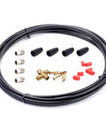 Dope 2500mm Bicycle Hydraulic Disc Brake Hose Kit For Shimano BH59 System Includes Lever Covers Compression Nuts Protective Sleeves Olives And Inserts Black Ready To Install displayed with components