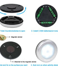 3 Pack Motion Sensor LED Night Lights Indoor Magnetic Stick On Battery Powered Under Cabinet Lighting For Home Kitchen Hallway Closet Stairway Bathroom with installation steps