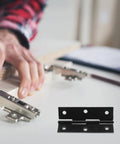 Black Stainless Steel Cabinet Door Hinges With Screws For Easy Opening And Closing Foldable Butt Hinges For Wooden Box Doors