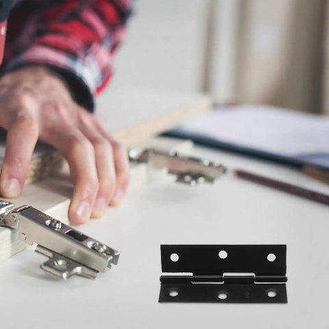 Black Stainless Steel Cabinet Door Hinges With Screws For Easy Opening And Closing Foldable Butt Hinges For Wooden Box Doors