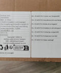 Label of Pro Grade Electric Attic Staircase With Remote Control, showing safety warnings and manufacturer details.