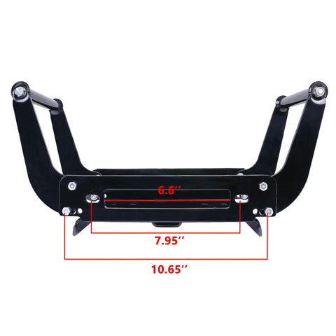 Beefy Universal Winch Cradle Mount Plate For Recovery Winches Fits 8000 To 15000 Lbs Models With 10 Inch On Center Fairlead Pattern Foldable Design And Easy Vehicle Mount For ATV Truck Jeep Off Road Recovery