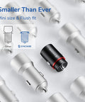 Slick All Metal Usb C Car Charger 60W Dual Pd Qc Port Hella Fast Charging, compact design among standard car chargers.