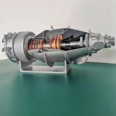 Hands On 3D Printed Turboprop Engine Model Kit In One Fifty Scale With PT6A Details Semi Dissected Engine And Electric Fan Blades For STEM Education And Science Demonstrations 100 Pieces, side view