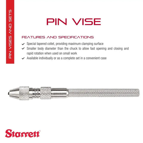 Pin Vise For Fine Precision Drilling And Filing.010 To.055 Inch Range Compact Handle For Super Slick Thumb And Finger Switching Quick Open Close Lightweight Reliable Tool For Jewelry Making Model Crafting PCB Work And Tiny Projects. silver pin vise with tapered collet and knurled handle