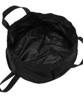 Black collapsible water bucket for camping and travel foldable wash basin with storage bag backpackable portable 8.5L nylon tub