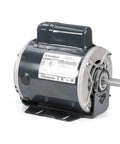 No Fuss 3/4 HP Belt Drive Motor With Rock Solid Resilient Ring Mount And Premium Ball Bearings For Knockout One Speed Hustle At 1725 RPM In A Heavy Duty 56 Frame Open Drip Proof Build, side view showing motor construction.