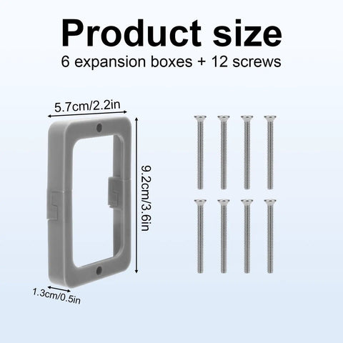 Six Pack Half Inch Single Gang Receptacle Box Extenders With Screws Gray For Upgrading Electrical Outlets And Switches