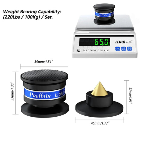 Audiophile Speaker Isolation Spikes Aluminum Record Player Shock Absorber Floor Protector Mat Anti Vibration Pads For Subwoofer Non Slip LP Vinyl Turntable Base