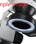 144 LED Ring Light For Stereo Biological Microscope And Camera, Dimmable Brightness With Easy On Off Switch, Power Adapter Included, Perfect For Lab Work, Microinspection, And Macro Photography mounted on microscope