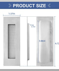 Dope Pocket Door Hardware Set With Edge Pulls And Flush Recessed Pulls in Brushed Nickel, size details, stainless steel