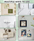 Heavy Duty Picture Hanging Strips No Drill Hassle Damage Free Wall Mounts Reusable Adhesive Tape Nail Free Picture Hangers Tough Grip For Frames And Mirrors 36 Pairs used to display various wall decor.