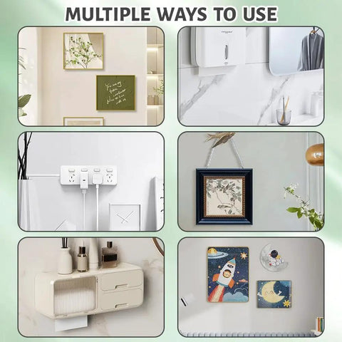 Heavy Duty Picture Hanging Strips No Drill Hassle Damage Free Wall Mounts Reusable Adhesive Tape Nail Free Picture Hangers Tough Grip For Frames And Mirrors 36 Pairs used to display various wall decor.