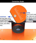 Smooth Operator Motorized Router Lift For 3 1/2 Inch Diameter Routers features an orange centerline scale for precise adjustments.