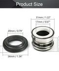 Mechanical Shaft Seal Replacement 104-17 For Pump Shaft Water Pump Sealing Kit Alloy Plastic Dual Pack 2 Pieces Fits In Water Oil And Mildly Corrosive Fluids Plug And Play Easy Install OEM Grade Replacement For DIY Repairs, 17mm size