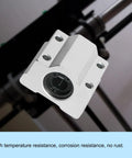 Front view of SCS10UU Linear Ball Bearing 10mm ID Aluminum Slide Block for CNC and 3D Printer with smooth motion and steel balls.