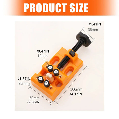 Hand Drilling Vise Set For Beads And Small Parts, Handy 4 Point Clamp With Hand Pin Vise For Jewelry Making, 106mm x 60mm