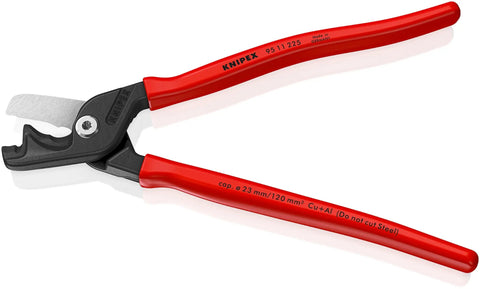 StepCut XL Cable Shears 9 Inch, High Leverage Joint, Long Red Handles For Easy Cut, Dual Cutting Areas, Heavy Duty Electrician Tool
