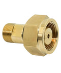 Brass Acetylene Adapter CGA520 to CGA200 for Regulator and Cylinder Fittings, professional-grade welding connector close-up.