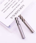 Front view: GOUGOUGA milling cutters - two HSS 4-flute end mills with straight shanks