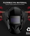 Auto Darkening Welding Helmet With True Color View 4 Arc Sensors 1/25000 Sec Response Solar Powered Weld Hood held hands