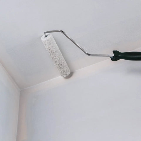 Applying Interior Latex Ceiling Paint White Flat Finish 1 Gallon Ready Mixed Ceiling Coating with roller