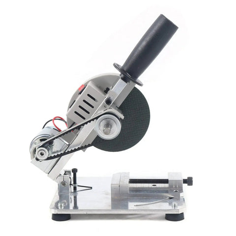 Portable Mini Table Saw Featuring Adjustable Zero To Forty Five Degree Angle Guide for precise cuts in wood, metal, and plastic.