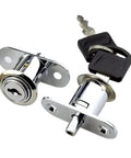 Beefy Heavy Duty Keyed Cam Cylinder Locks for Doors and Cabinets 22mm 32mm Tongue Latch Bolt with keys visible