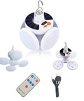 Solar Camping Lantern With Remote And USB Tent Light For Emergencies On The Go with collapsible white design and accessories