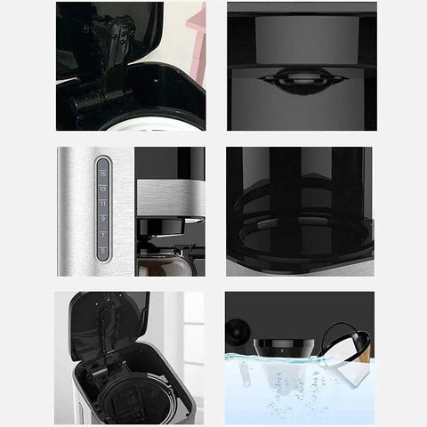 Four Cup Coffee Maker With Timer Pause And Pour Anti Drip Brew For Real Kickass Flavor Stainless Steel Carafe close-up