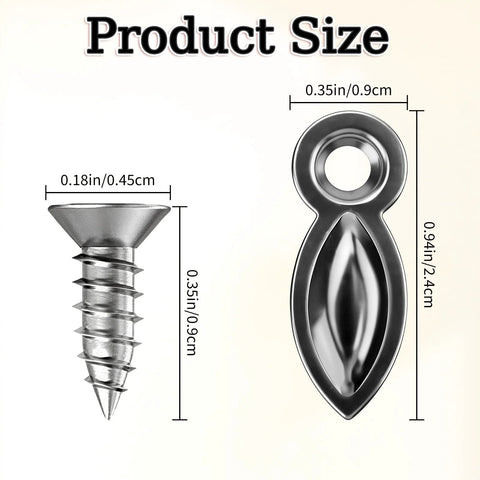 Picture frame turn button fasteners set, gunmetal finish, 100 pcs with screws for hanging pictures