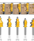 One Quarter Inch Shank Router Bit Set Five Piece Architectural Molding Kit With Corner Rounding Edge Forming Roundover Beading Bits