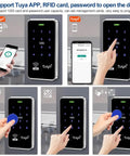 Waterproof Access Control Keypad For Home Security System With Tuya Smart Remote Unlock Corded Power Smartphone Compatible
