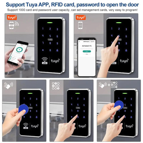 Waterproof Access Control Keypad For Home Security System With Tuya Smart Remote Unlock Corded Power Smartphone Compatible