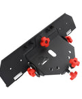 Premium 45 Degree Tile Chamfering Jig For 115 And 125 Angle Grinders, compact steel guide with red knobs for precision trimming.
